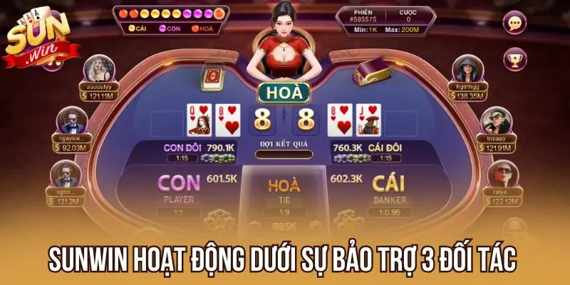 Sunwin hoạt động dưới sự bảo trợ 3 đối tác